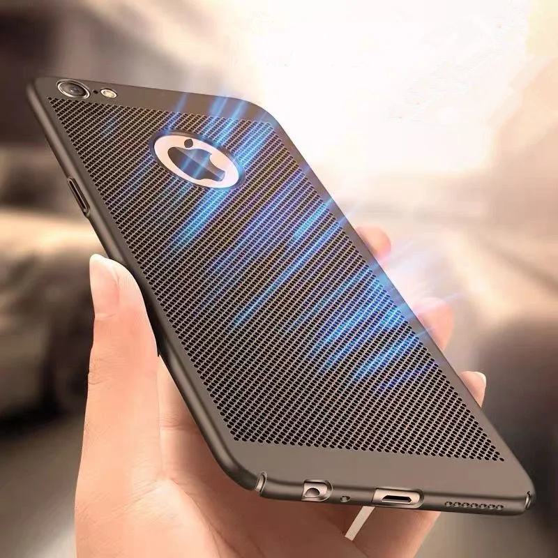 

PC Ultra Slim Grid Heat Dissipate Ventilation phone Case For iphone XR X XS Max 11 6 6S 7 8 Plus 11pro Max Mobile phone shell