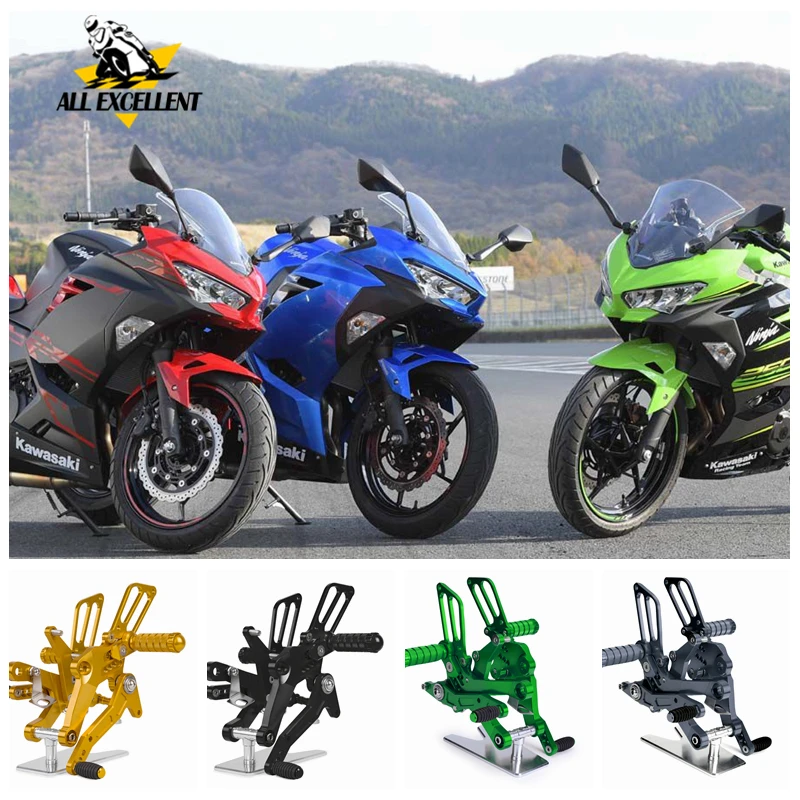 Мотоцикл Rearset для Kawasaki Ninja 400 250 с ЧПУ Регулируемые задние комплекты сдвиг Подножки подножки педали Ninja400 Ninja250