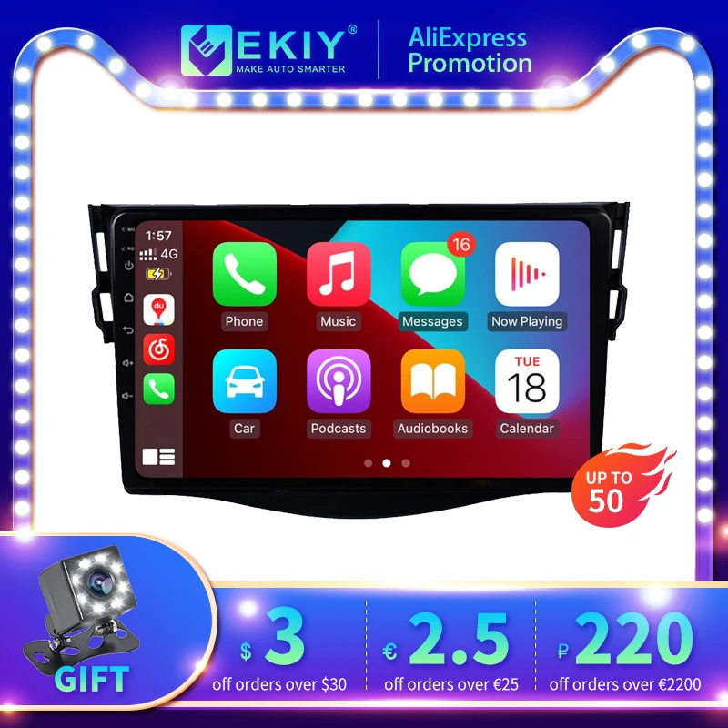 Автомобильный радиоприемник для Toyota RAV4 Android 10 2009 2012 автомагнитола с навигацией GPS