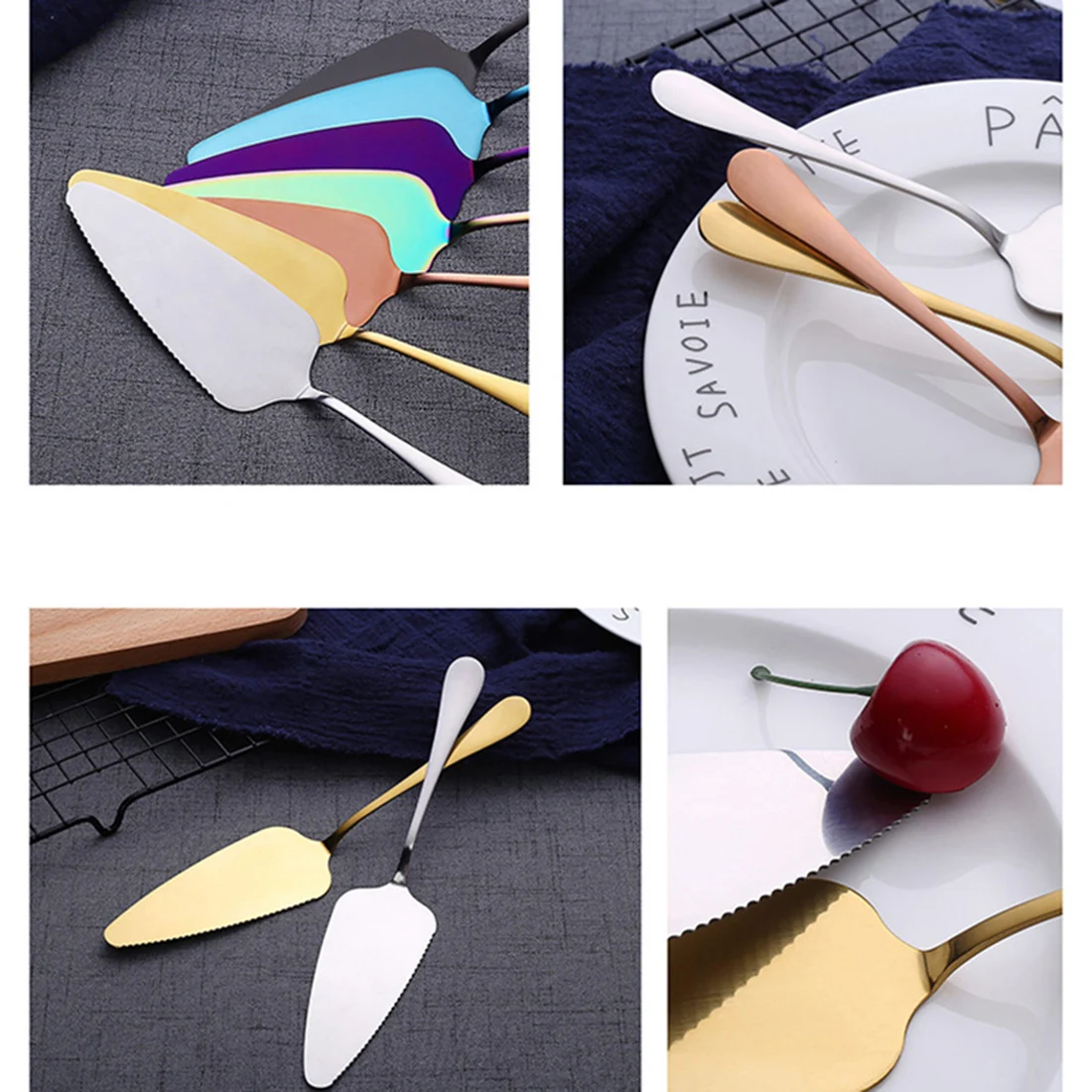 Stainless Steel Cake Shovel Creative Pizza Fruit Fork Butter Knife Cheese Two Teeth Dessert Baking Tool | Дом и сад