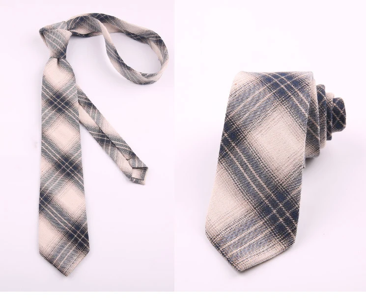 Мужской узкий галстук Студенческая Повседневная клетчатая рубашка 7 см свадебные хлопковые Галстуки для