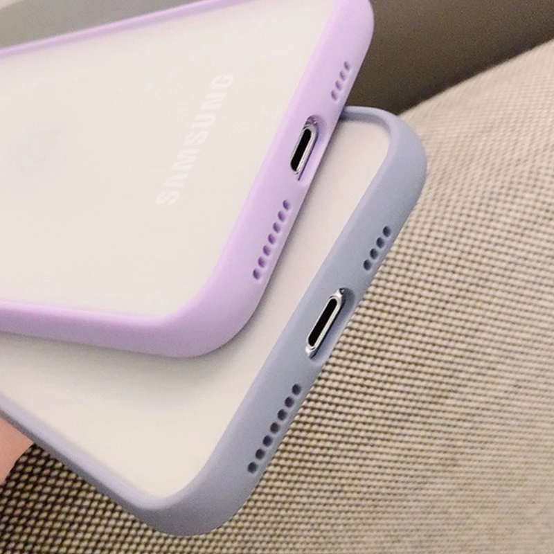 

Camera Protect Matte Clear Phone Case For Samsung Galaxy A21S A51 A71 A31 A11 M11 A50 A70 A30 A20 Coque Shockproof Hard Cover