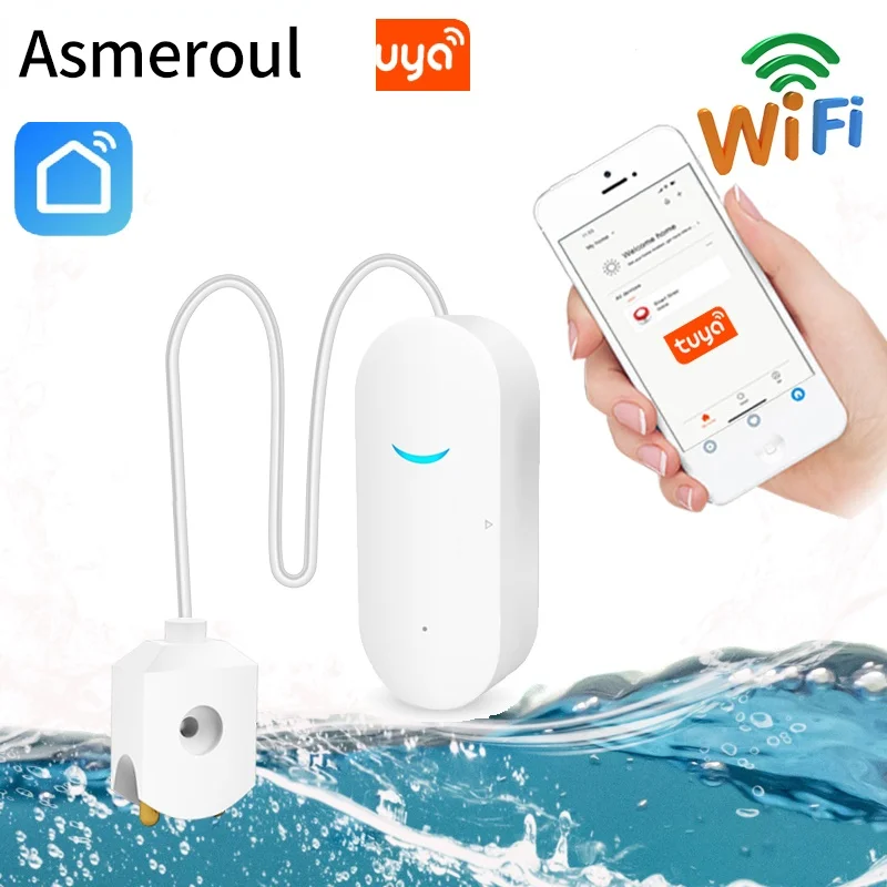 

Умный датчик утечки воды Tuya с wi-fi, совместим с приложением Tuyasmart/smart Life, простая установка