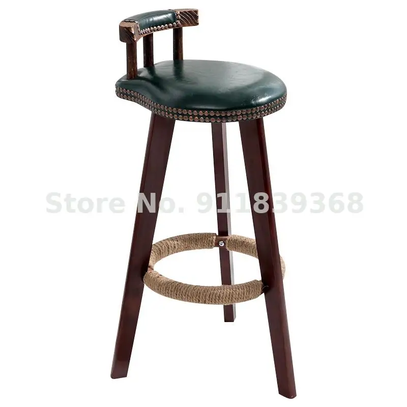 Барный стул из массива дерева задний барный современный простой стойка