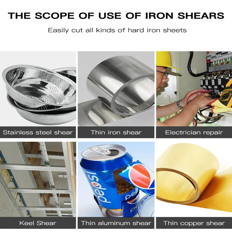 

AIRAJ Tin Snips Metal Snip Aviation Scissor Iron Plate Cut Shear Industrial Work Hand Tool