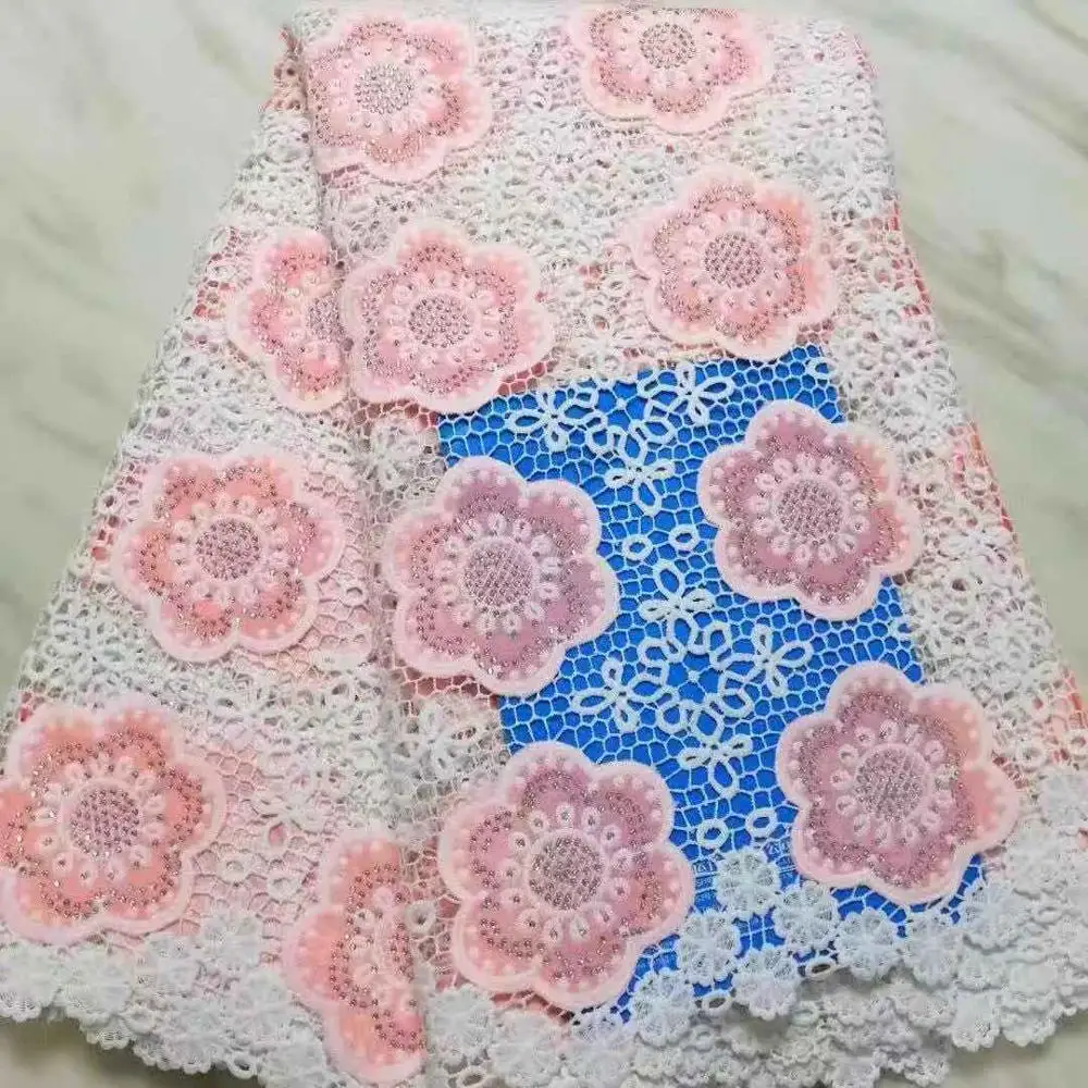 Белая лента из страз гипюр кружева превосходная вышитая африканская фланелевая