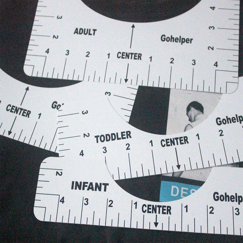 

4pcs T-shirt Alignment Ruler Art Ruler with Guide Tool for Fashion Design