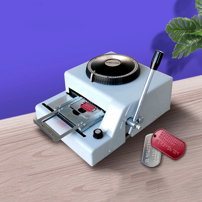 

Stainless Steel Card Embossing Machine indent engraver 72 characters code embossing machine Dog Tag machine
