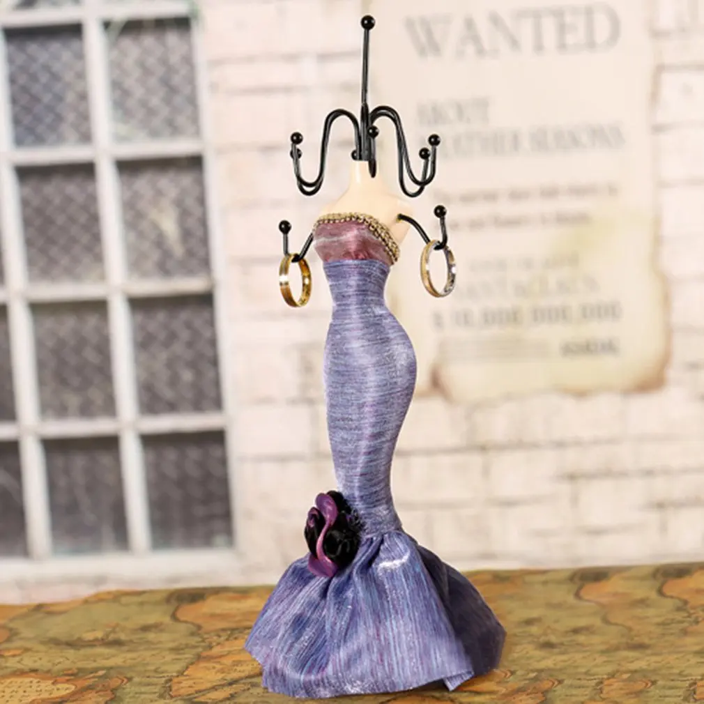 Стильный полимерный Манекен-платье держатель ювелирных изделий дисплей стеллаж