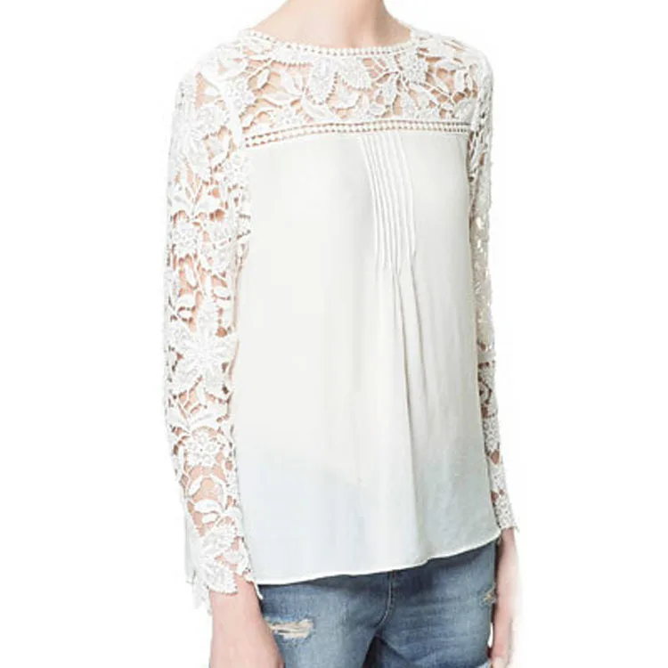 Блузка женская летняя с длинным рукавом и О образным вырезом|shirt top|blouse shirtlong-sleeved