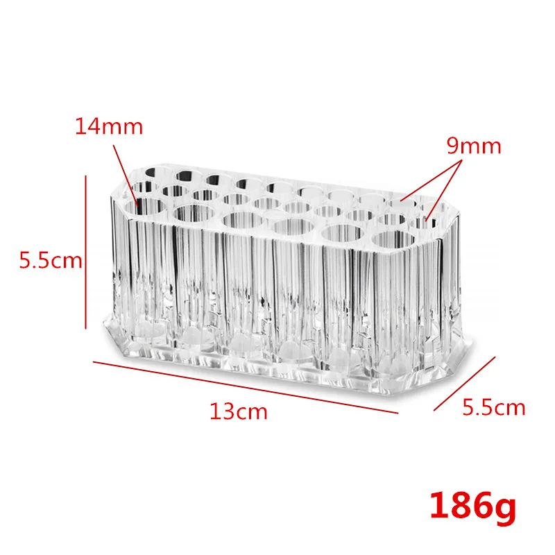 Прозрачная акриловая полка для кистей макияжа 26 отверстий коробка хранения