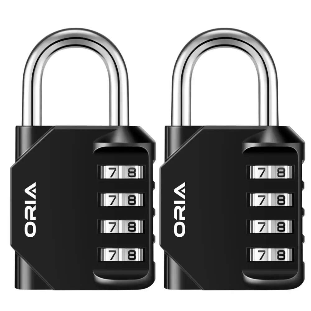 

ORIA 4 Digit Lock Padlock Lock Durable Waterproof Number Locks For Door Suitcase Bag Package Cabinet Locker Window Key Locks