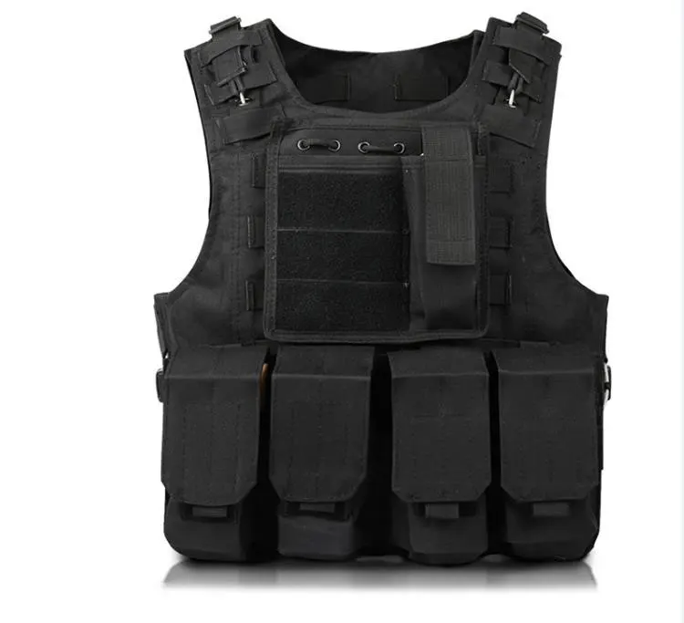 Тактический жилет, военная техника, штурмовой Жилет Molle Airsoft, верхняя одежда, охотничий Камуфляжный жилет, боевой жилет - Цвет: Черный