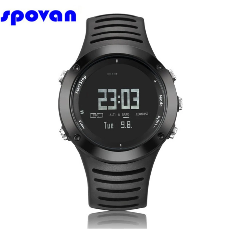 Spovan Brand Watch Outdoor Digital Sport Men/Women Chronograph/Barometer/Altimeter/Thermometer/Compass Wristwatch Clock Relogio