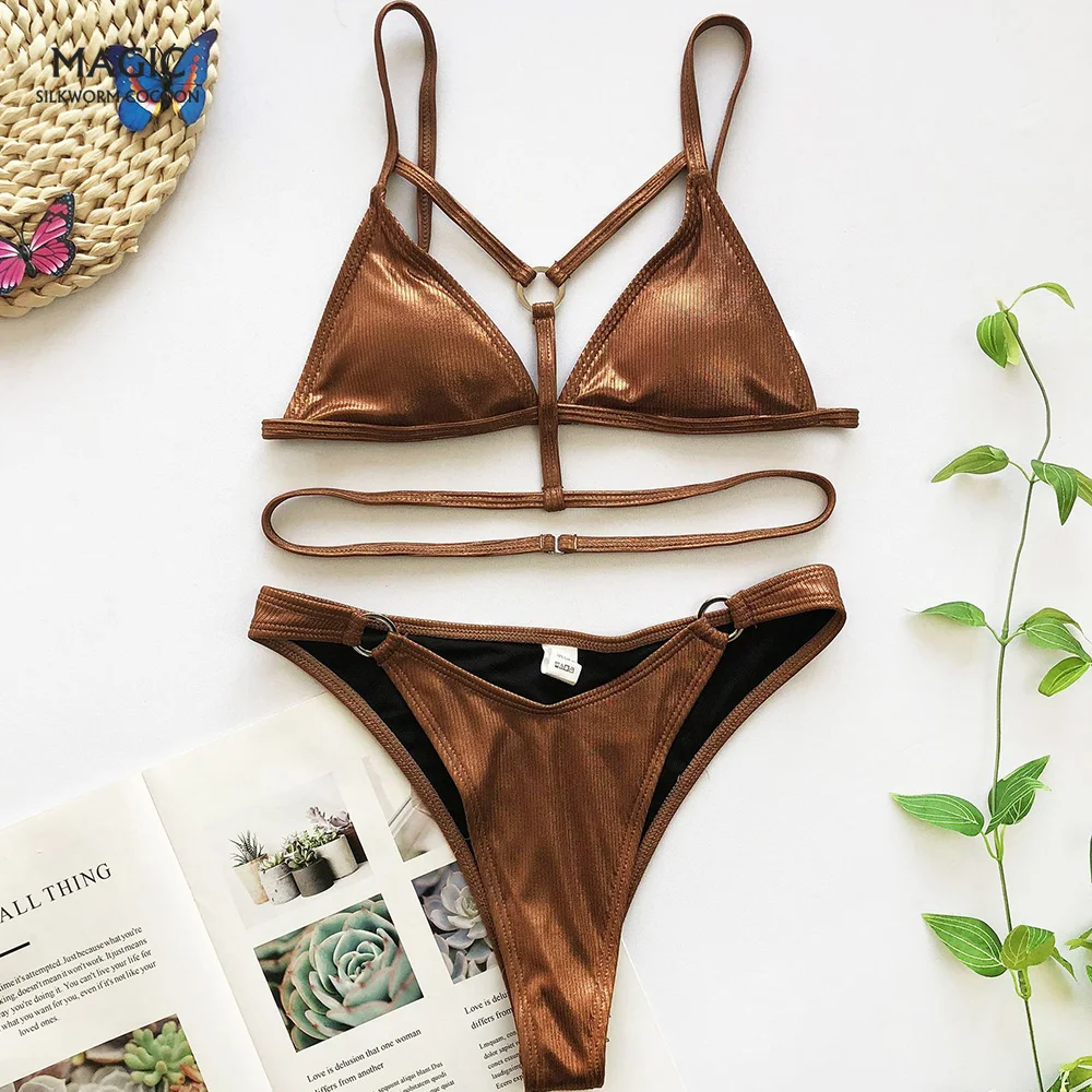 Пикантные металлические кольцевые завязки на яма полосы специальная ткань