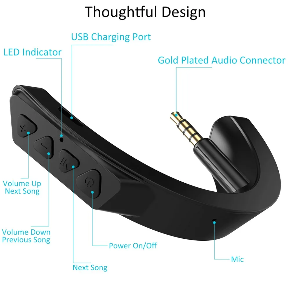 

Aoogoor BT5.0 Bluetooth Adapter For Bose QC 25 QuietComfort 25 Headphones (QC25) Support IOS And Android Smart Phone