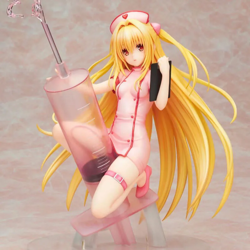 

Девочка Аниме To Love Ru Dark Золотая темнота Konjiki No Yami медсестра Ver. Масштаб 1/7, фигурки героев, игрушечные модели