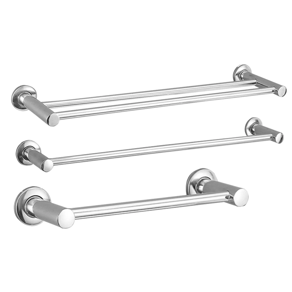 

Towel Hanger Silver Towel Rack Wall Mounted Towel Holder Bathroom Space Aluminum Single Layer Multilayer Accessories