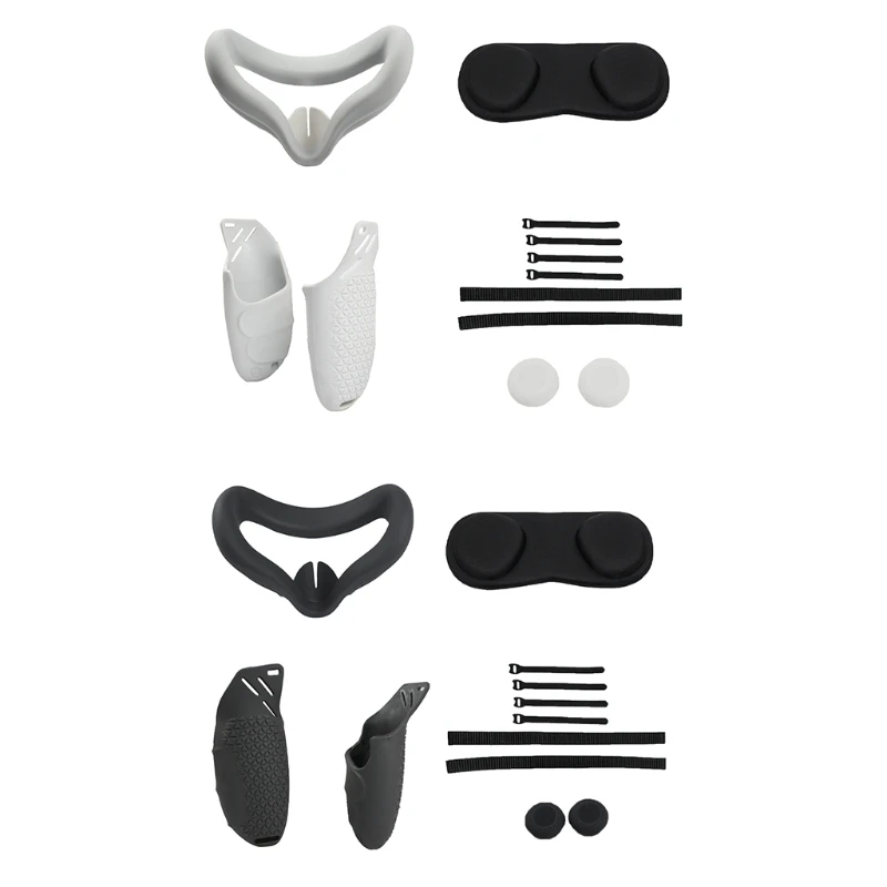 

35EA Anti-Slip Rocker Cap VR Lens Cover Half Silicone Case Handle Grip Strap for -Oculus Quest 2 Touch Controller