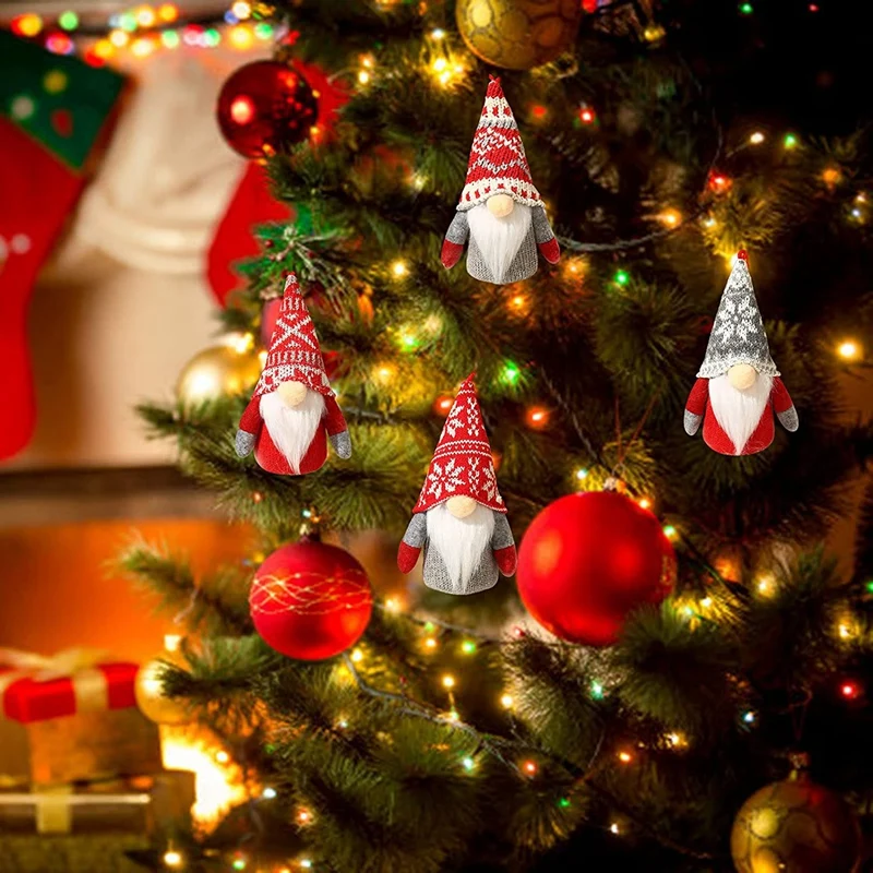 

Рождественская подвеска без лица с подсветкой, Рождественская елка, светящаяся вязаная кукла Рудольфа для пожилых людей, реквизит для укра...