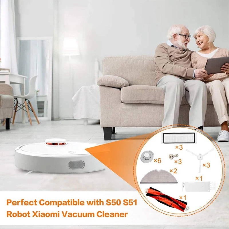 

19 Pcs Accessories Kit for Xiaomi Robot Roborock S50 S51 S55 S5 S6,Replacement Brush & Filters for Xiaomi Vacuum Cleaner