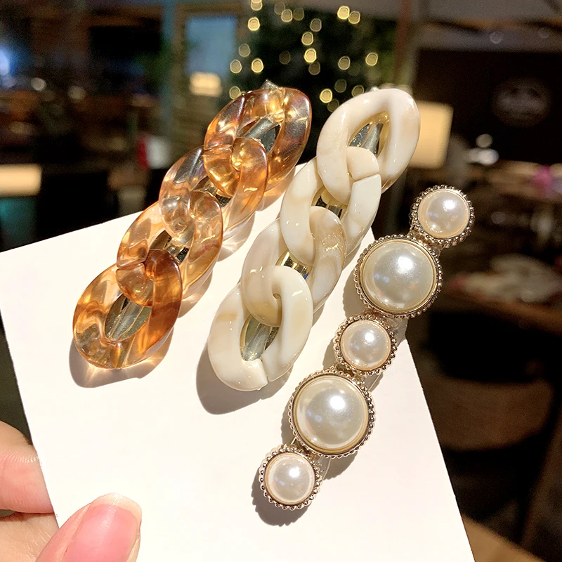 2 шт./компл. элегантные акриловые заколки для волос с жемчужинами милые модные