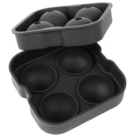 silicone sphere ice ball maker with lid cool black round ice molds for drink juice for whiskey vodka cocktails