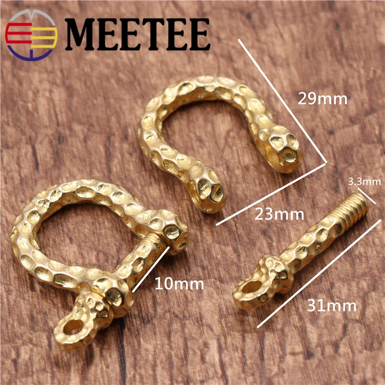 Meetee D кольцо из твердой чистой латуни карабин скоба для ключей цепочка крючок