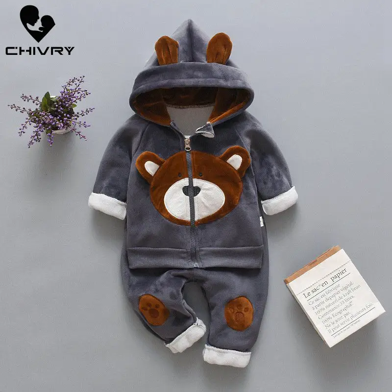 Осенне-зимний комплект одежды для маленьких мальчиков и девочек кофта с