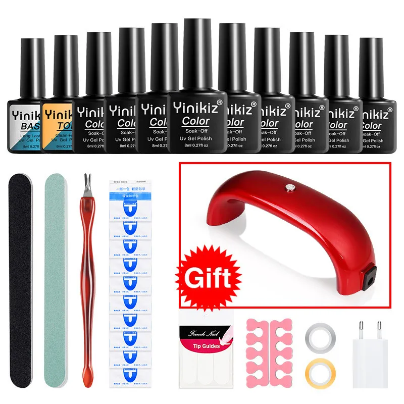 

Professional USB Charging UV Lamp Solid Color Nail Polish Glue Set Long-lasting Waterproof Portable Salon Nail Glue