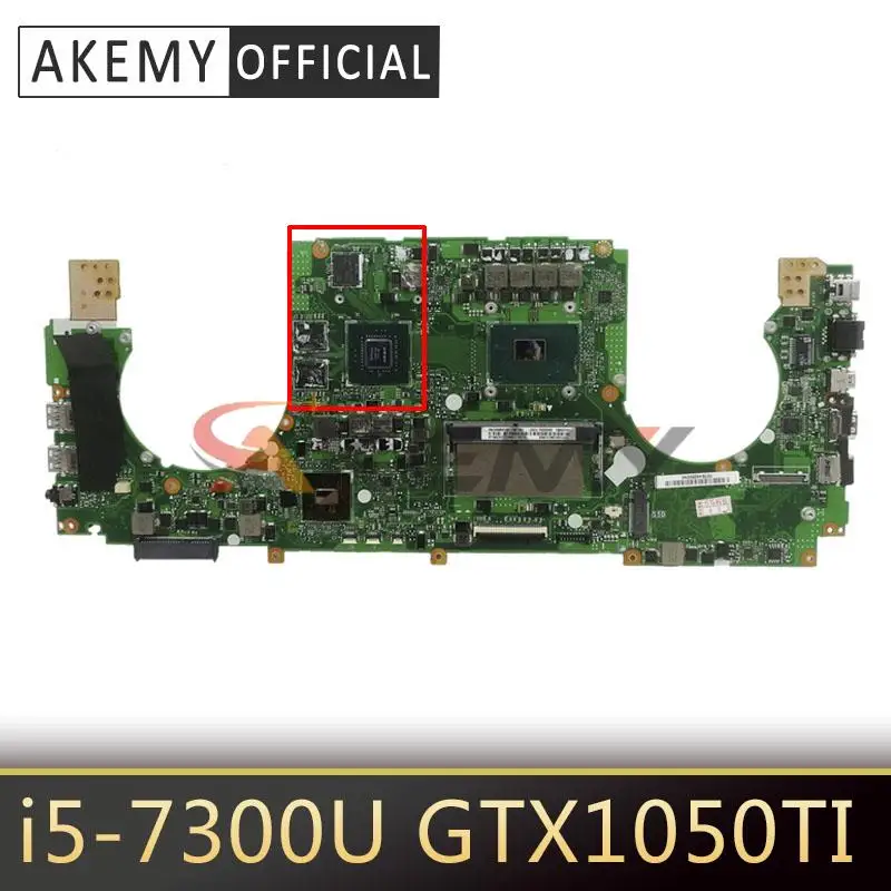 

FX502VE Motherboard FX502VE 8GB RAM i5-7300CPU GTX1050TI Mainboard For Asus FX502VD FX502V VE Laptop Motherboard REV2.0 TestOK