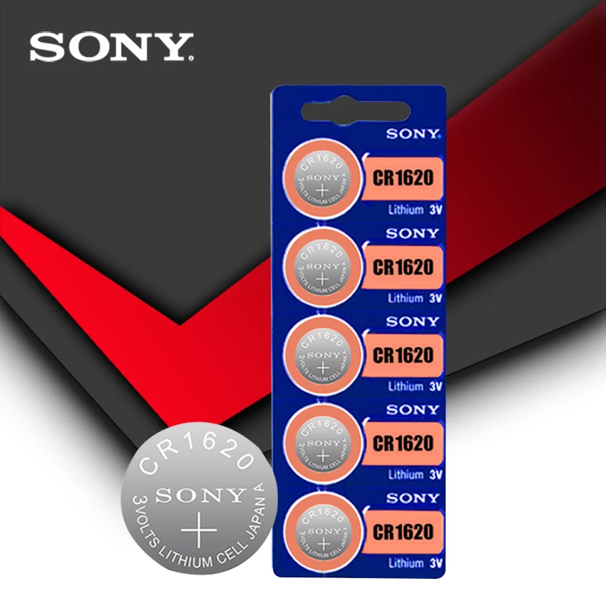 5 шт./лот Sony 100% оригинальный CR1620 кнопочный Аккумулятор для часов автомобильный