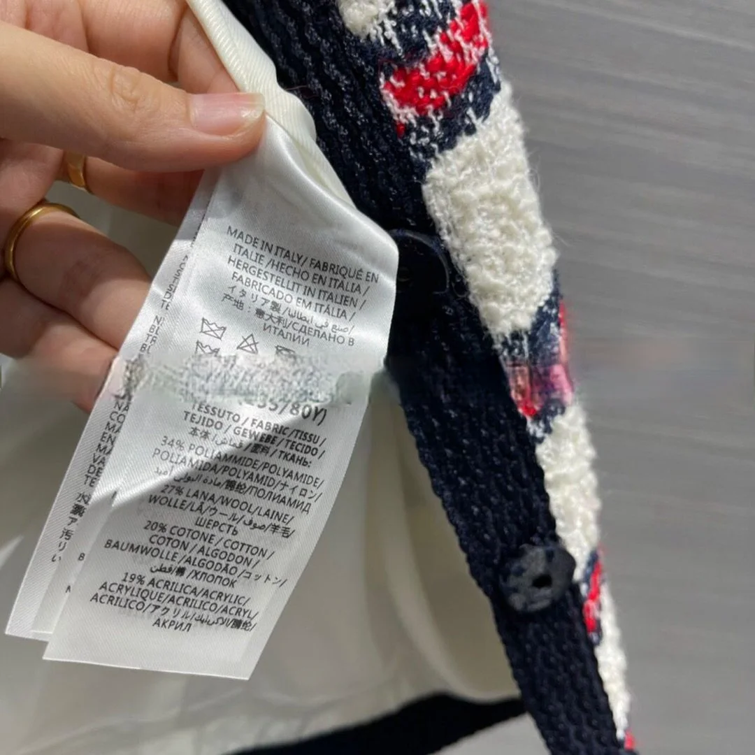 

High-end Fashion Red Stripe Weave Tweed Plaid Jacket Women O-neck Single Breasted Pocket Loose Retro Spring Wool Blends Coat