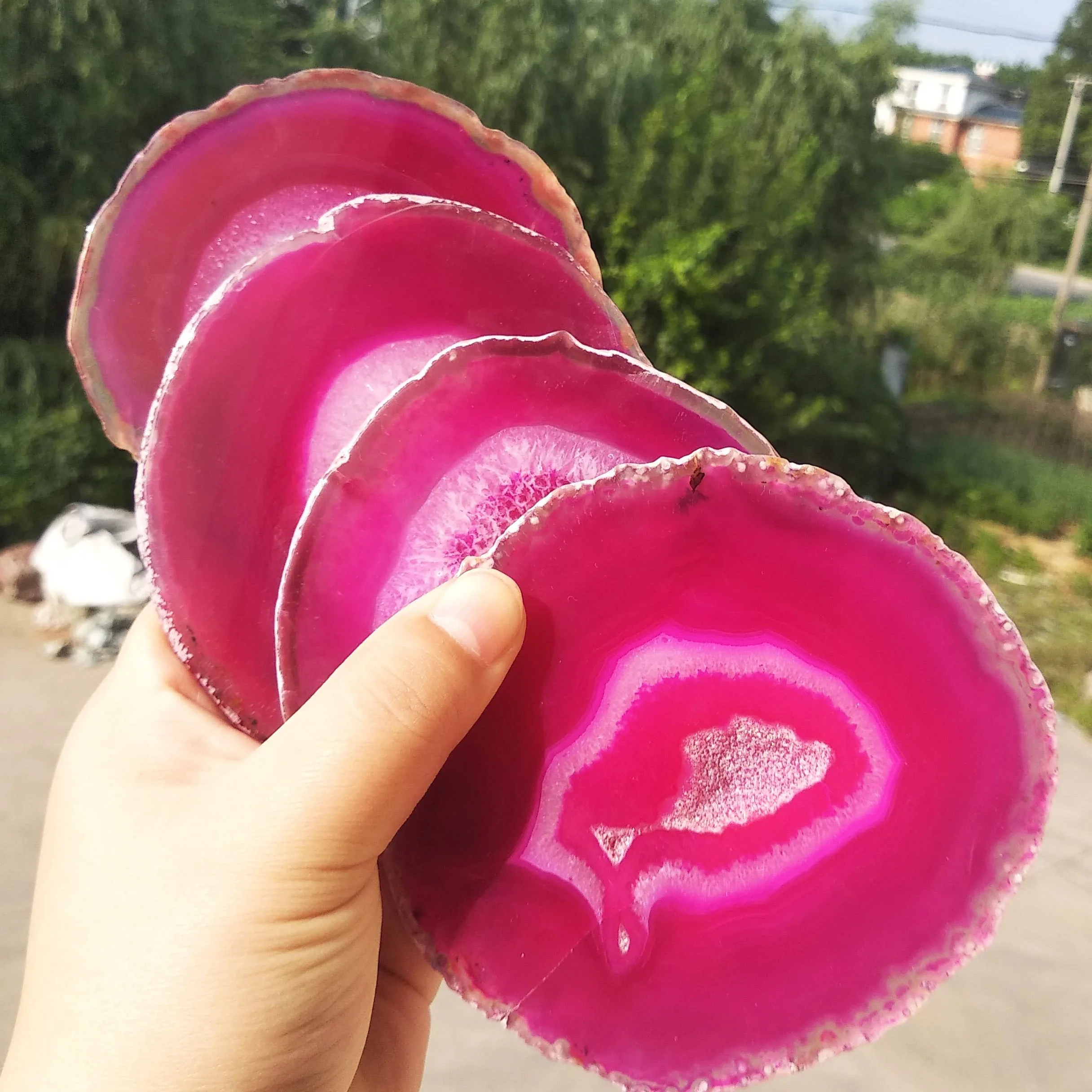 Натуральный агат ломтик полированный Агат драгоценные камни каменная подставка