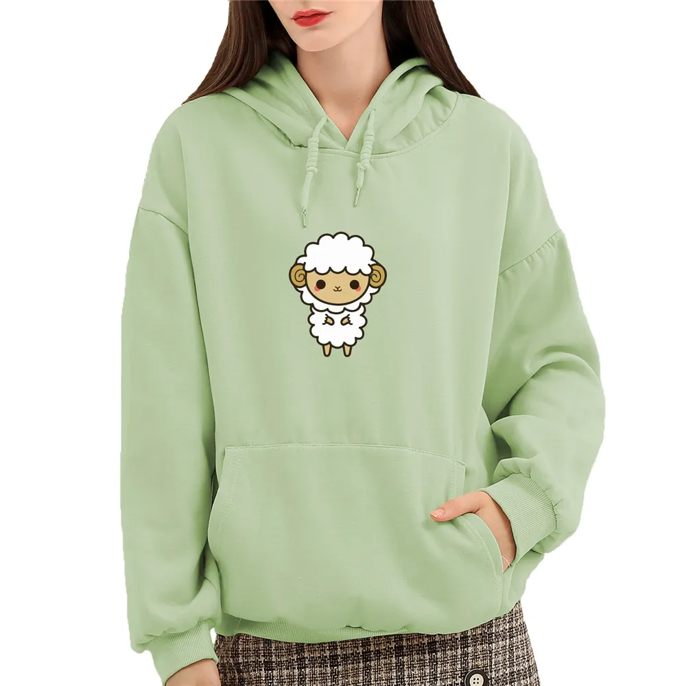 

Kawaii Cartoon Sheep Hoodie Harajuku Sweatshirt Pullover Women Casual Cotton Tumblr Plus Size Womens Winter Korean Streetwear