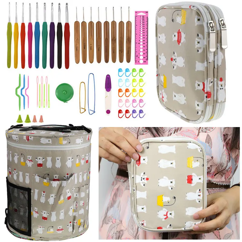 Набор крючков для вязания пустая сумка хранения пряжи инструменты изготовления