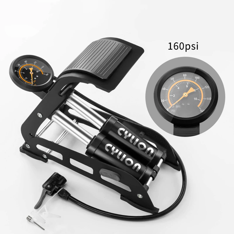 Педаль двухтрубный насос высокого давления Мини Портативный Bicycle велосипедный