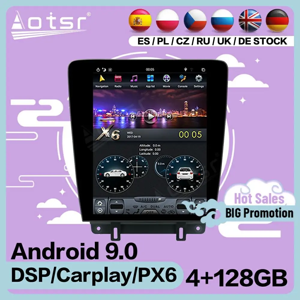 

128G Tesla Screen Multimedia Stereo Android 9.0 Player For Ford Mustang 2010 2011 2012 2013 2014 GPS Navi Receiver IPS Head Unit