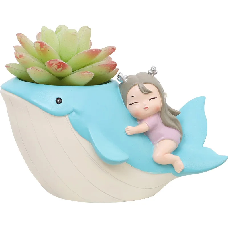 Смоляная Форма 3D для девочек цветочный горшок с белым медведем гипсовая смола