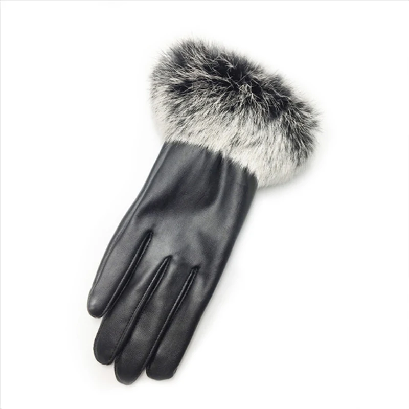 Женские зимние перчатки из ПУ кожи замшевые бархатные для сенсорного экрана