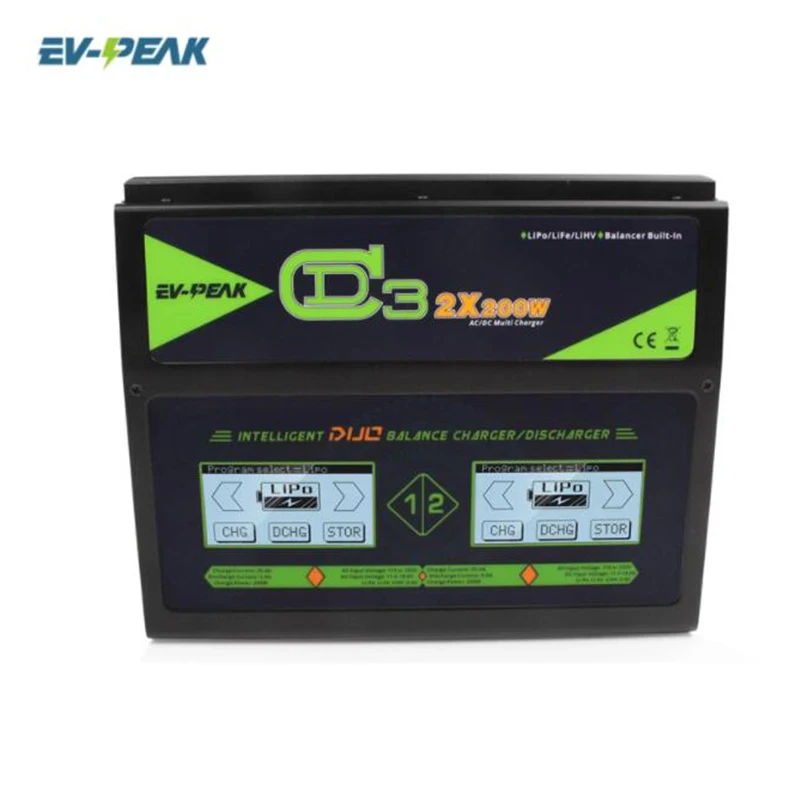 EV PEAK CD3 2x 25A/200W DUO 6S LiPo зарядное устройство с двумя сенсорными экранами|Детали и