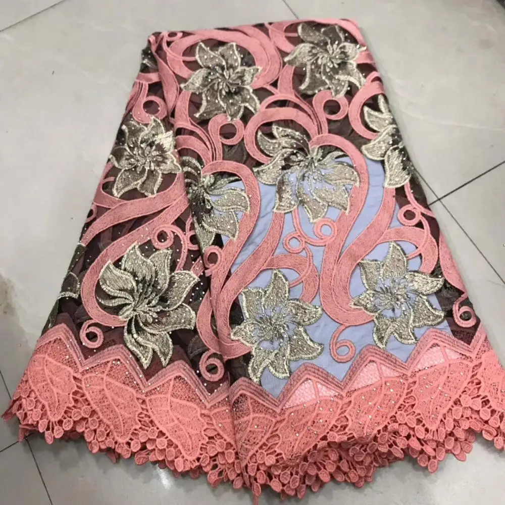 Африканская вуаль кружевная ткань 2020 французский шнур гипюр вышитая нигерийская