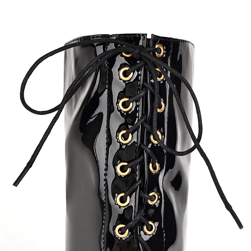 Женские высокие сапоги Lasyarrow Клубные до бедра на шпильке с перекрестной