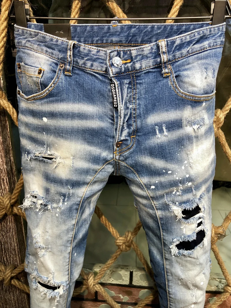 2022FW NEW DSQUARED2 WOMEn/Man Ripped Jeans Biker Jeans Outwear Men Trouser  A220