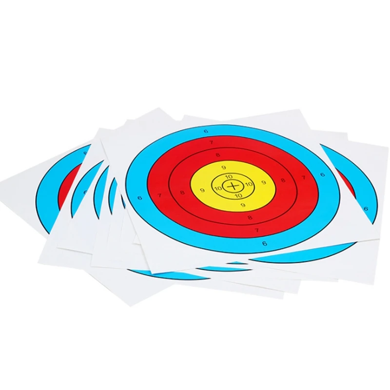 

10Pcs Standard Archery Target Equipment Colorful Print Target By Bow Practice Archery Target Paper
