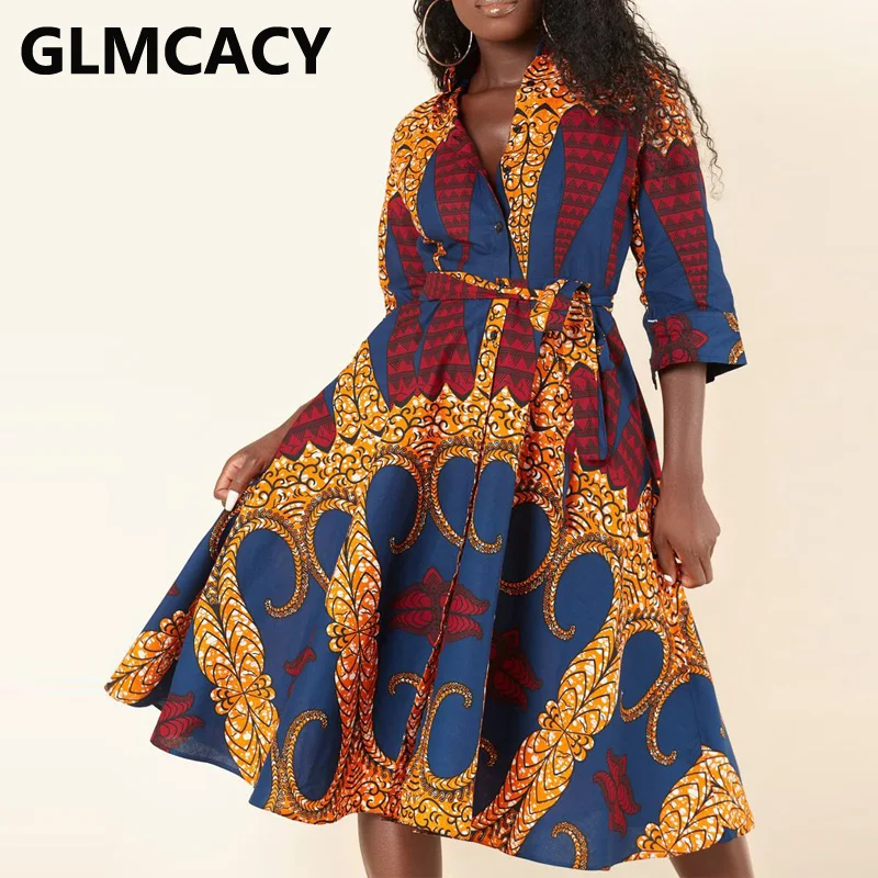 

Женское этническое платье-рубашка с длинным рукавом, элегантные платья на пуговицах