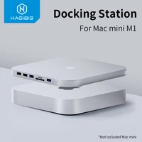 hagibis usb c hub for mac mini m1 with sata hard drive enclosure type c ssd case docking station sliver for 2020 new mac mini