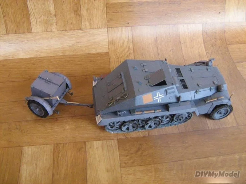 Veh&iacute;culo de transporte blindado para manualidades, modelo de papel hecho a mano, rompecabezas de juguete, regalo, accesorios de pel&iacute;cula RU(Origin), modelo alem&aacute;n sd.kfz.252-2
