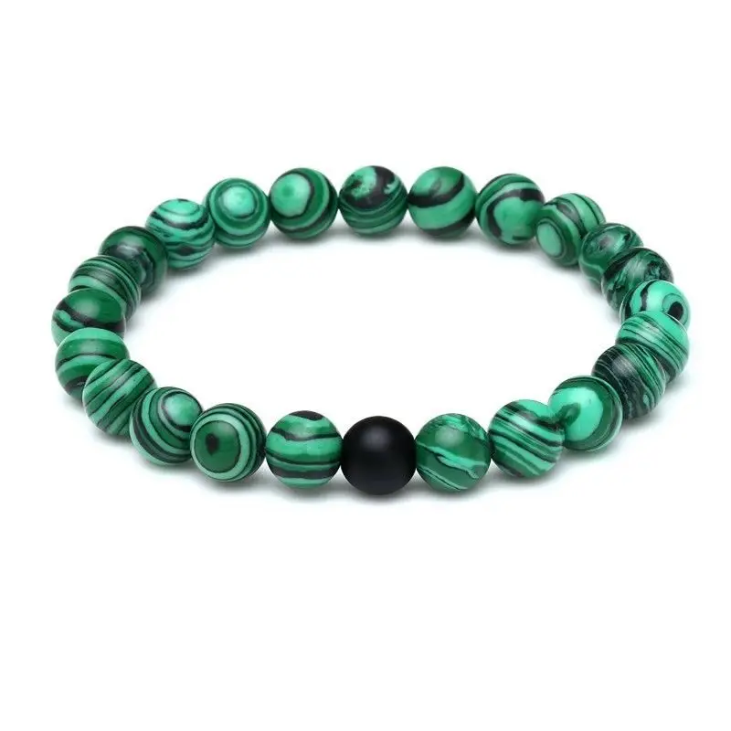 MOROW креативные натуральные браслеты из малахитовых бус матовые Агаты круглые