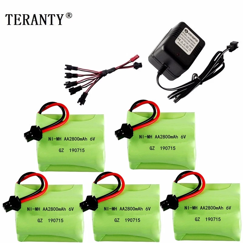 Обновленная батарея NiMH 6v 2800mah + зарядное устройство для радиоуправляемых игрушек